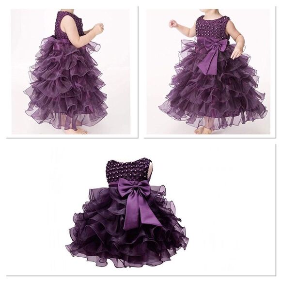 Jup’Elle Ruffle Lace Flower Girl Dress (D8) - Picture 1 of 5
